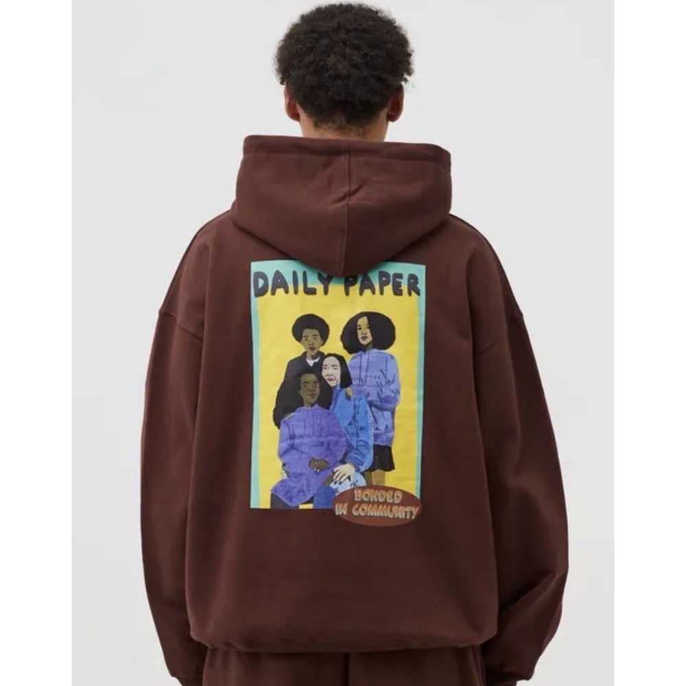 Daily Paper $232 Hoodie Brown Men's Size Large Community